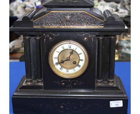 BLACK SLATE MANTEL CLOCK