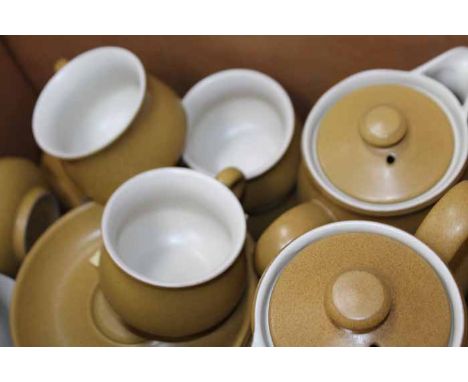 DENBY TEA SERVICE
of mustard colour
