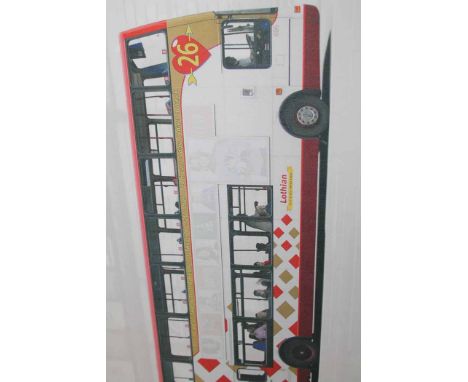 TWO LOTHIAN BUS DIGITAL CANVAS PRINT
stretchered, original from the Lothian Bus head office, one portrait, the other landscap