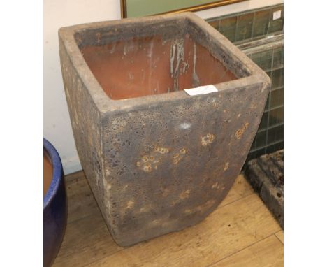 An Atlantis square garden planter H.68cm
