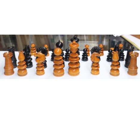 A Jacques style carved chess set