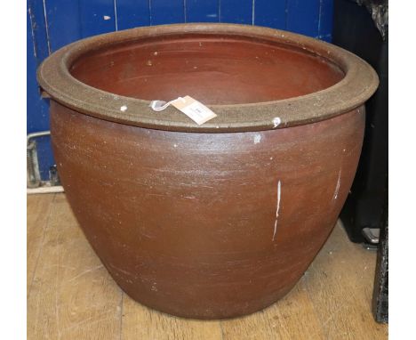 A large glazed earthenware garden planter Diam. 65cm