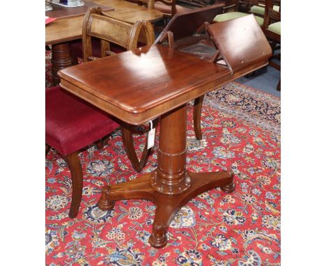 A Victorian mahogany reading table with adjustable top W.90cm