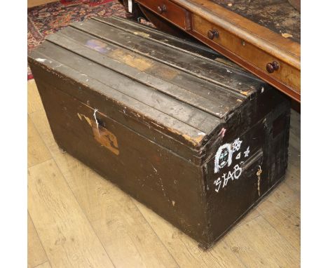 A Victorian domed top trunk W.99cm