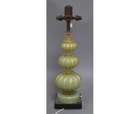 A Venetian glass table lamp overall height 59cm