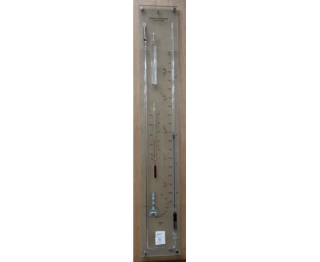A modern glass 'Contra' barometer and thermometer H.100cm