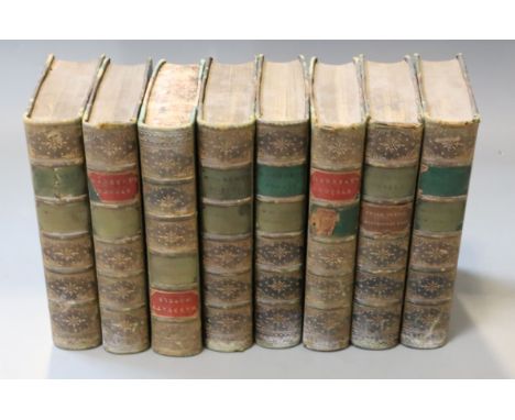 Captain Marryat - Travels and Adventures of Monsieur Voilet, 8vols, leather spine and corners, George Routledge and Sons, Lon