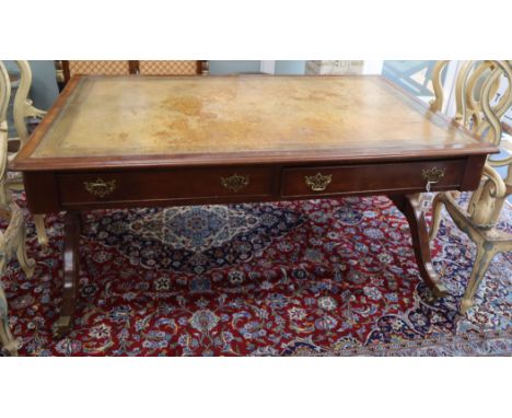 An early 19th century style mahogany partner's writing table W.167cm