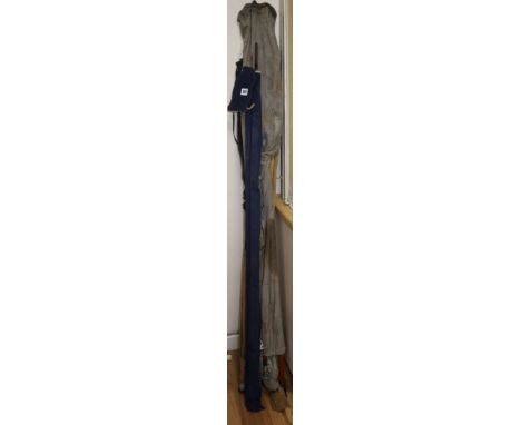 Five vintage fishing rods, including House of Hardy