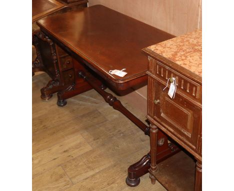 A Victorian mahogany stretcher table L.107cm