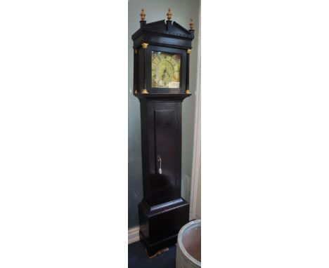 A 17th century longcase clock, engraved brass dial marked William Shaw Botesdale, in associated case H.210cm