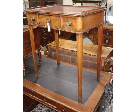 A Regency mahogany three drawer side table W.66cm