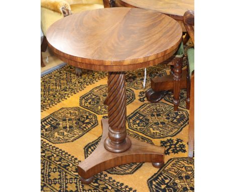 A William IV mahogany occasional table with twist stem Diameter 60cm