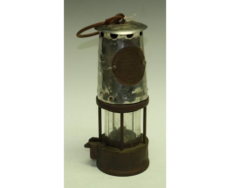 A brass based miner's lamp, Protector Lamp and Lighting Co, Eccles 