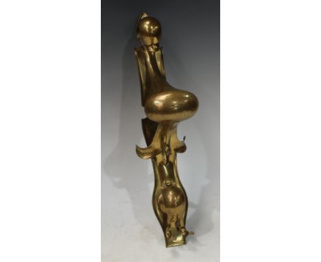 An Art Nouveau brass lamp bracket 