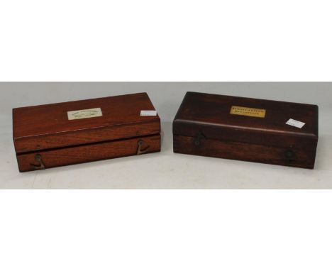 A Sikes hydrometer set; another, Baxendale &amp; Co similar (2) 