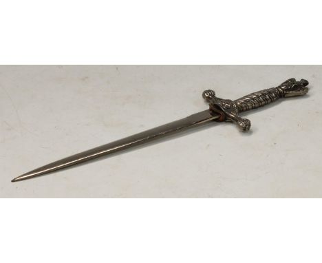 A German novelty letter knife, as a Kriegsmarine dagger, 21.5cm long 