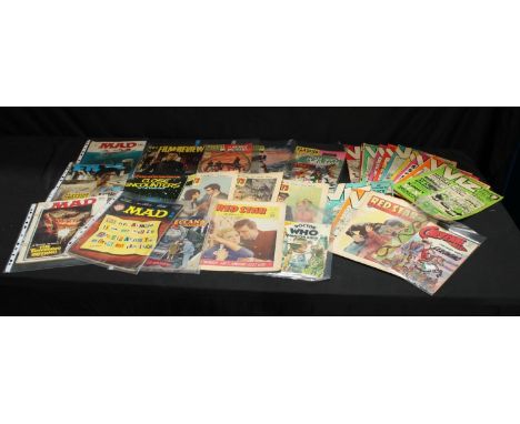 Comics and Ephemera - magazines, Secrets 1965, others; Viz, 1980's; Classics Illustrated Call of the Wild; MAD; Dr Who bookle