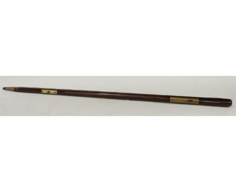 A Sergeant Major's mahogany and brass pace stick, 91cm long 