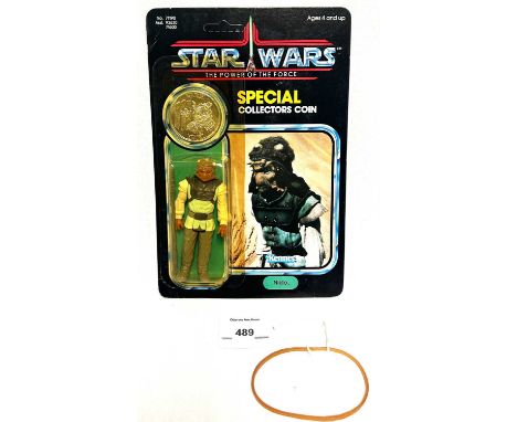 Kenner Star Wars vintage The Power of the Force Nikto 3 3/4" figure MOC, Mint, within Fair (hairline crack (around top horn) 