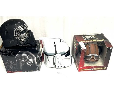 Hasbro Star Wars 1:1 scale Helmets x 3 including Black Series Kylo Ren Helmet, Excellent, within Fair opened box, Episode 1 N