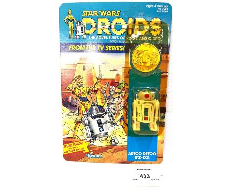 Kenner Star Wars vintage Droids R2-D2 pop-up sabre 3 3/4" figure MOC, Mint, within Excellent (yellowed) bubble, upon Excellen