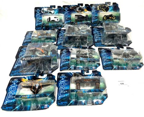 Large selection of Spin Master Disney Tron and Tron Legacy figures and Die-cast vehicles including Recognizer Play-set, Rinzl