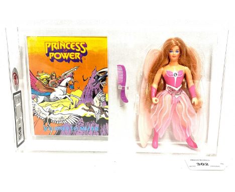 Mattel vintage Princess of Power Angella figure series 1, UKG 85%, Figure 85 Paint 85, with booklet.