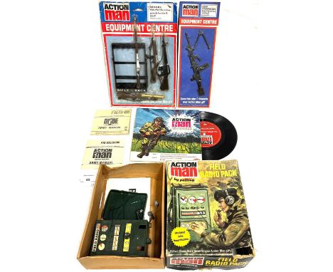 Selection of Palitoy vintage Action Man vehicles and accessories including Field Radio, Good (missing back cover), within Fai