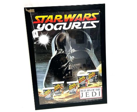 Star Wars Dairy Time Yogurts Return of the Jedi vintage Point of Sale Poster, Near Mint Framed, approx 62cm/44cm.