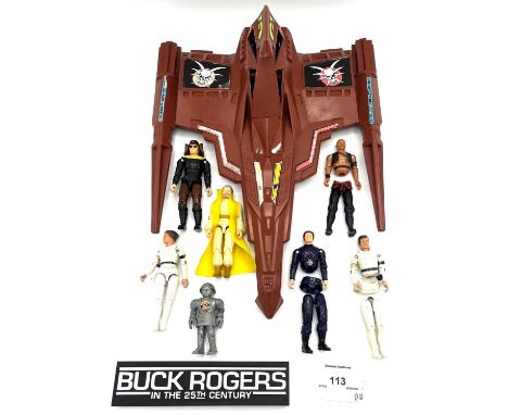Mego vintage Buck Rogers 3 3/4" figures and vehicle x 13 including Draconian Marauder, Dracoinian Guard x 3, Ardella, Dr Huer