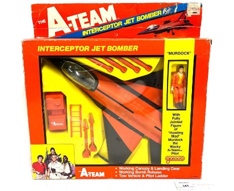 Galoob vintage The A-Team Interceptor Jet Bomber 3 3/4" scale set, Near Mint complete, within Good opened box.