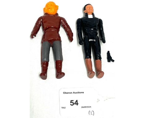 Mattel vintage Battlestar Galactica Baltar 3 3/4" figure, Good Plus complete and Boray (missing club). (2)