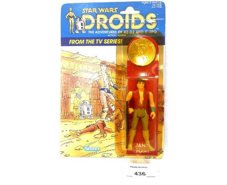 Kenner Star Wars vintage Droids Jann Tosh 3 3/4" figure MOC, Mint, within Excellent (yellowed) bubble, upon Excellent (light 
