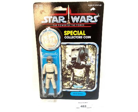 Kenner Star Wars vintage The Power of the Force AT-ST Driver 3 3/4" figure MOC, Mint, within Good Plus (slightly dented) bubb