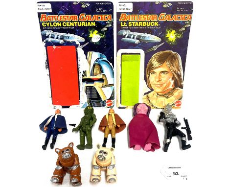 Mattel vintage Battlestar Galactica 3 3/4" figures x 7 including Starbuck, Adama, Imperious Leader, Ovion, Cylon and Dagit (b