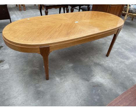 A RETRO TEAK D END COFFEE TABLE 