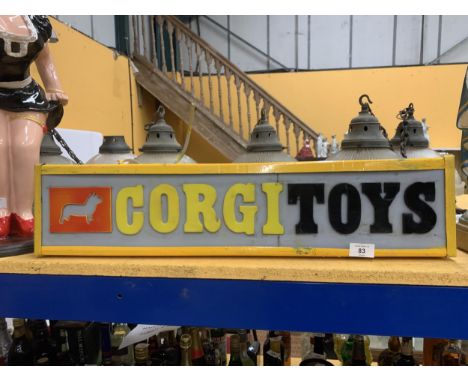 AN ILLUMINATED CORGI TOYS SIGN 