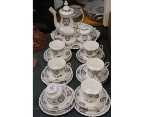 A 'DUCHESS ANNA TEA SERVICE, THE DUKE OF BEDFORD, WOBURN ABBEY', PRIVATE COLLECTION, COFFEE SET TO INCLUDE A COFFEE POT, SUGA