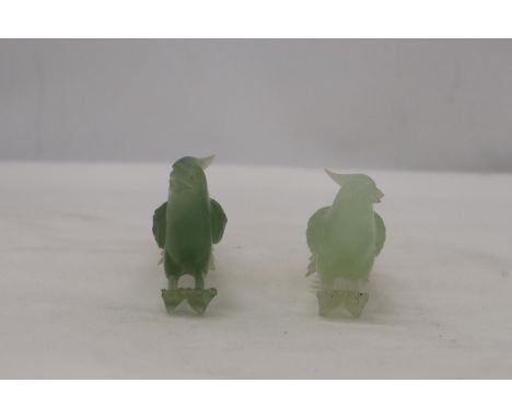 A PAIR OF JADE PHEASANTS 