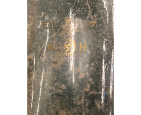 A GERMAN ARMY STAMPED SWASTIKA GLASS BOTTLE 