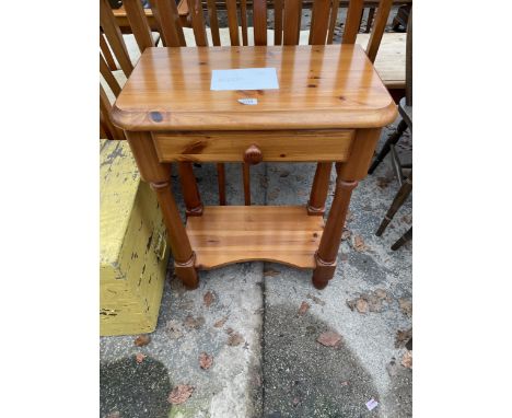 A MODERN PINE SIDE TABLE WITH DRAWER 24" WIDE 