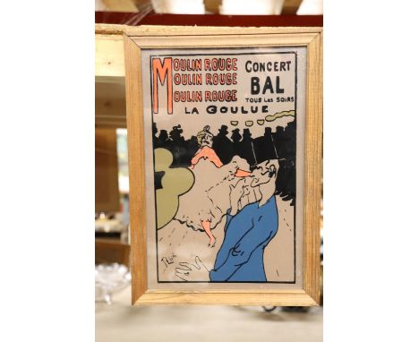 A 'MOULIN ROUGE' FRAMED PRINT, 23CM X 33CM 