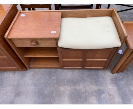 A RETRO TEAK TELEPHONE TABLE/SEAT 