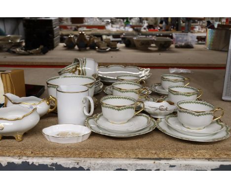A VINTAGE CHINA HAVILAND &amp; CO., LIMOGES, H G STEPHENSON, MANCHESTER, TEASET TO INCLUDE CAKE PLATES, A SUGAR BOWL, CREAM J