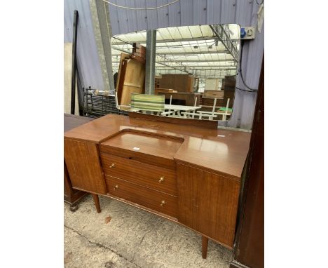 A RETRO TEAK WRIGHTON DRESSING TABLE - 47 INCH WIDE 