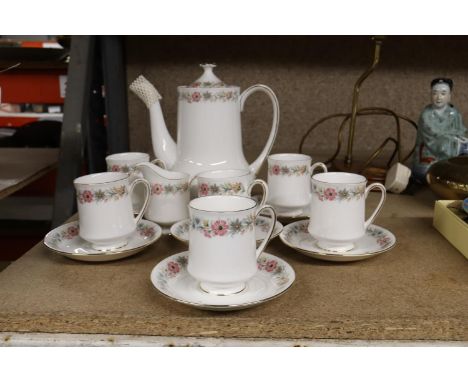 A PARAGON 'BELINDA' COFFEE SET TO INCLUDE A COFFEE POT, CREAM JUG, SIX CUPS AND SAUCERS 