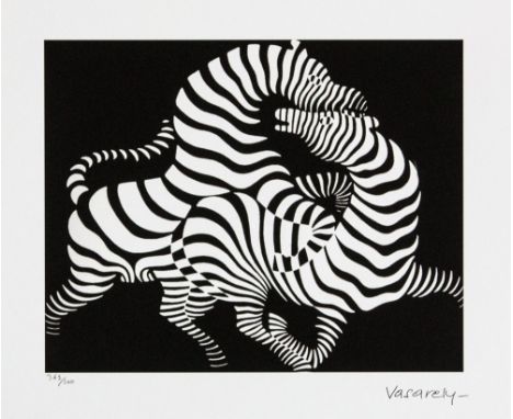 Victor Vasarely (after) 'Zebra' limited edition of 500, lithography print, plate signed bottom right, numbered with pencil bo