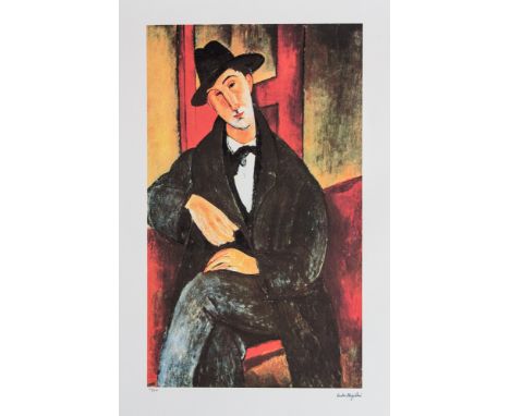 Amadeo Modigliani (after) 'Portrait Mario Varvogli' lithography print, plate signed bottom right, numbered with pencil bottom