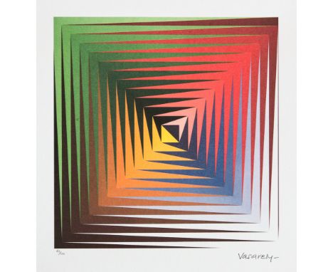 Victor Vasarely (after) 'Vonal Prim' limited edition of 500, lithography print, plate signed bottom right, numbered with penc